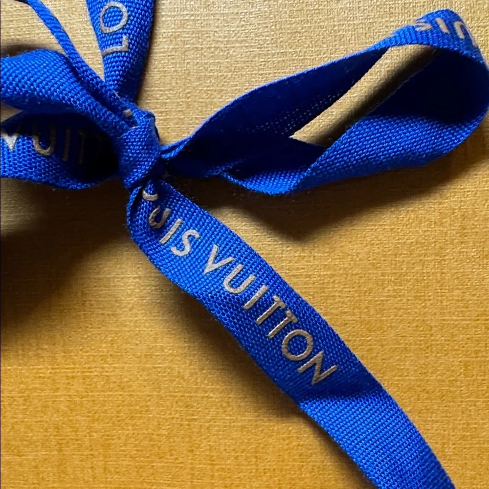 Louis Vuitton Vibrant Orange Gift Bag with Blue Ribbon